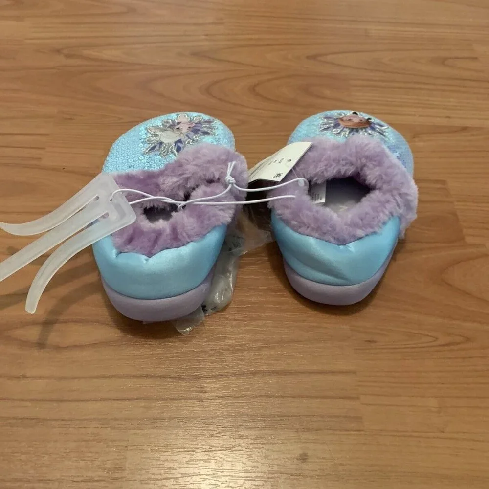 DISNEY FROZEN Sequin Slippers Shoe Size 7/8 Toddler Girls Multicolor